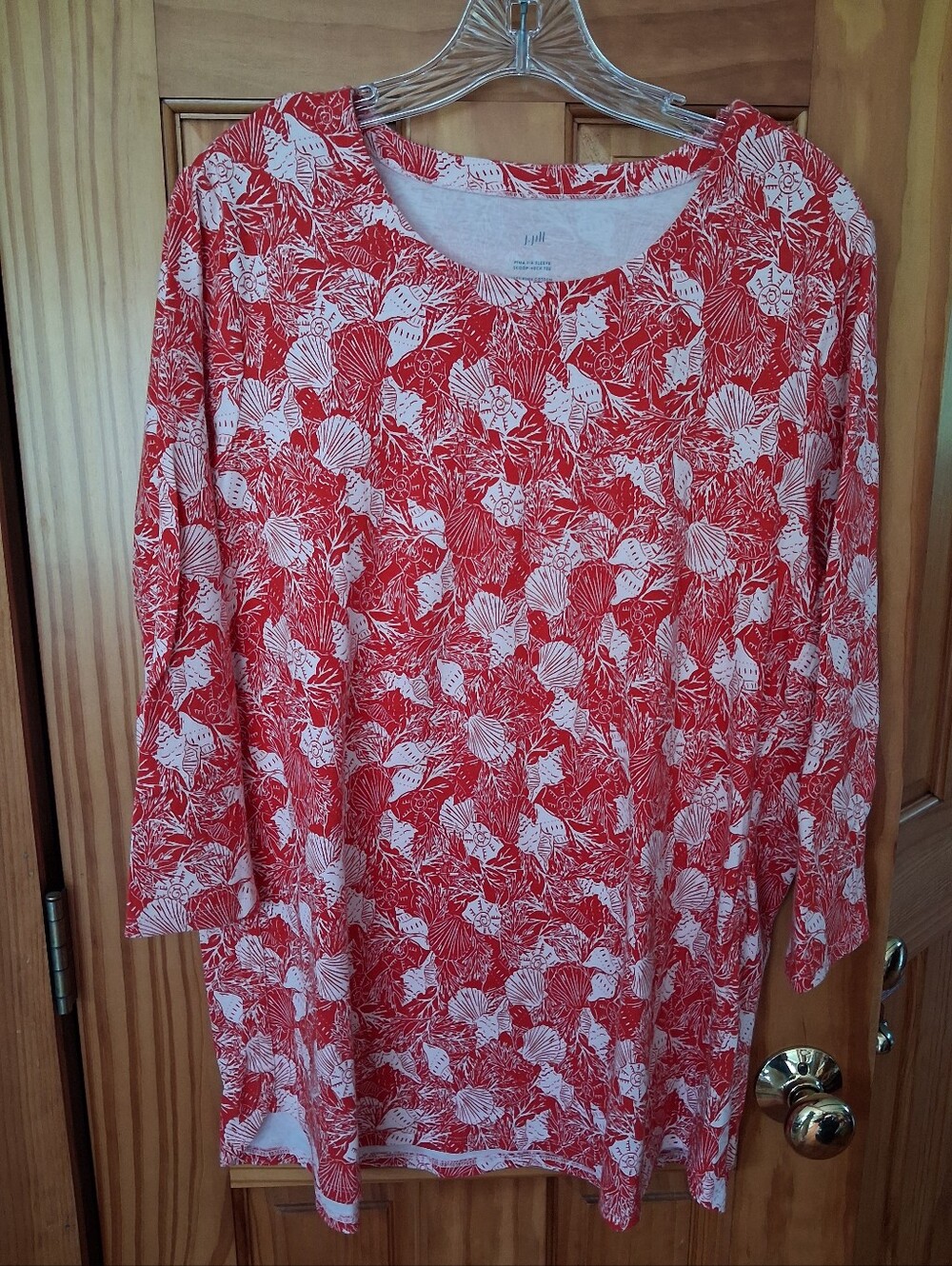 J. Jill Pima Cotton Three-quarter Sleeve Scoop-neck Tunic Tee XL Tall NWOT